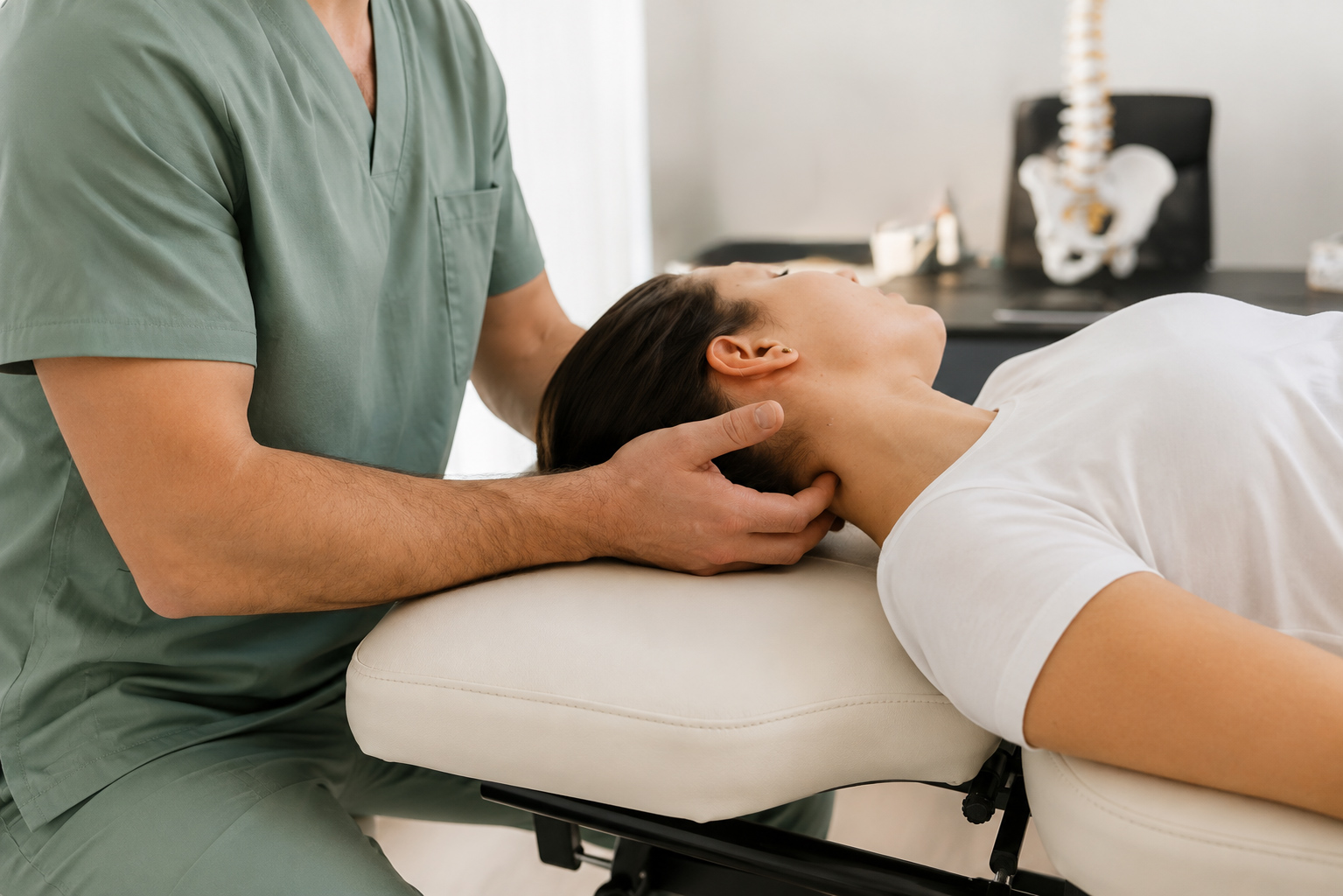 Sesión de osteopatía en FICAN